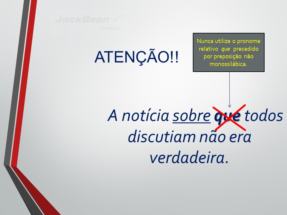 Jack Brandão; gramática, pronome relativo; JackBran Consult; ENEM, Vestibular, Concursos