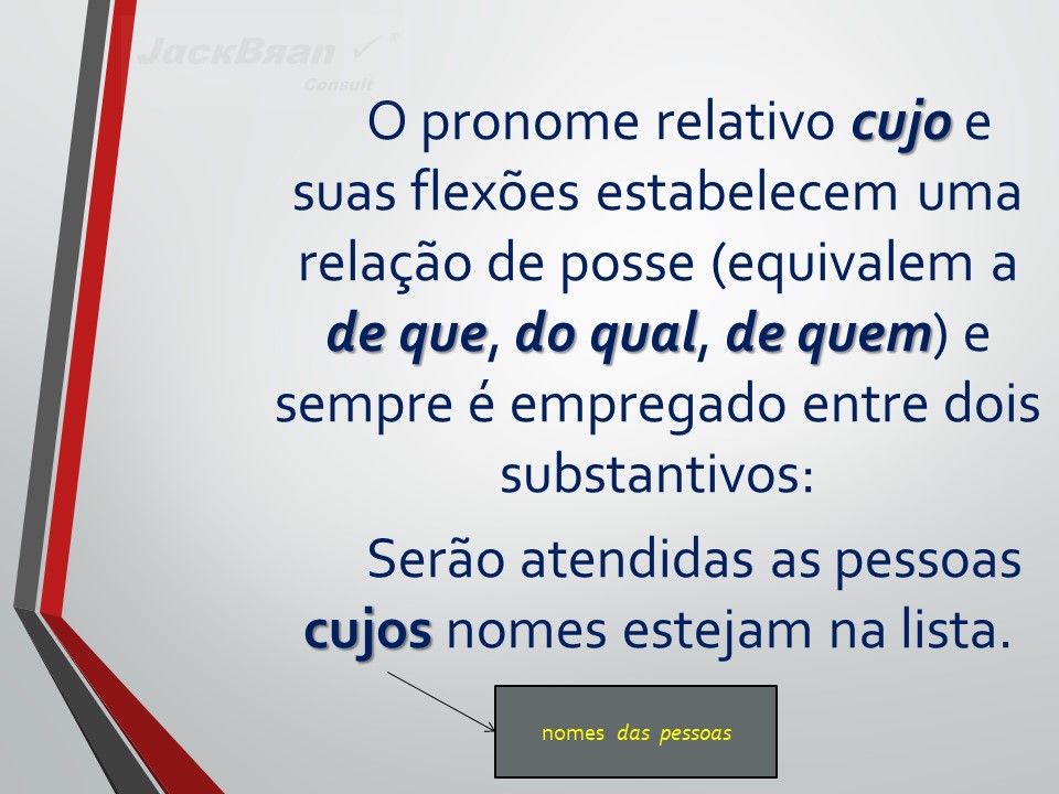 Jack Brandão; gramática, pronome relativo; JackBran Consult; ENEM, Vestibular, Concursos